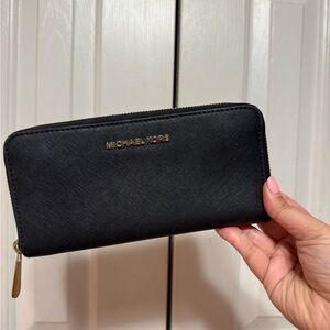 Michael Kors Black Zip-Around Wallet